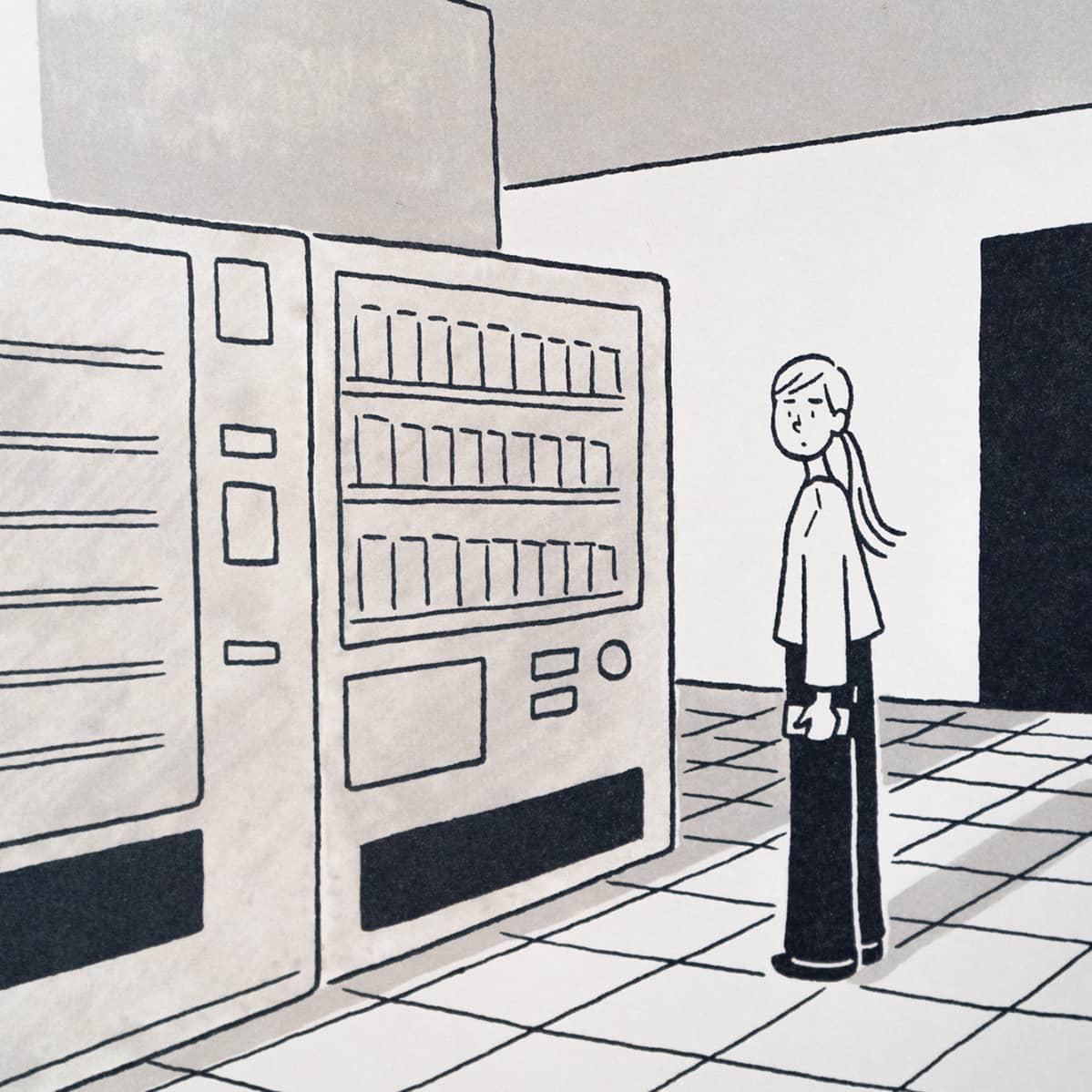 08 「もう5時か」リトグラフ プリント / 小幡彩貴 個展 『鐘が鳴ると何